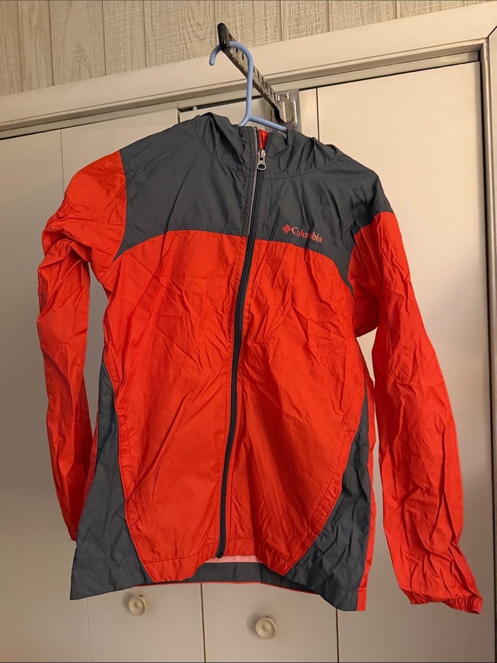 Columbia Men's Windbreaker Jacket - Red & Gray Two-Tone